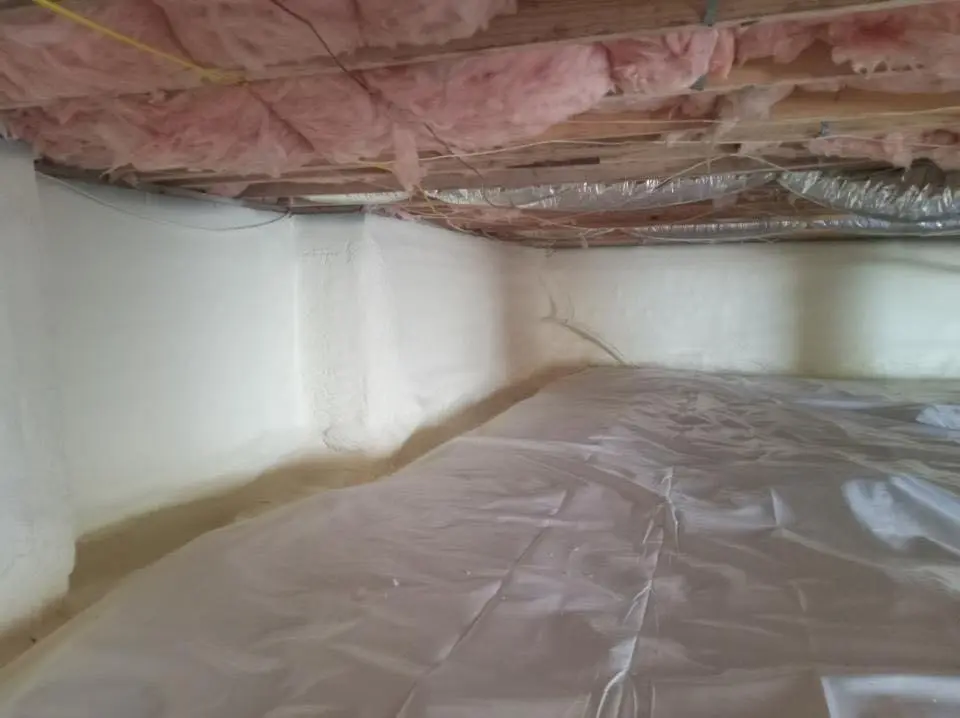 Crawl space encapsulation with closed-cell spray foam for Attic Insulation in Haslet